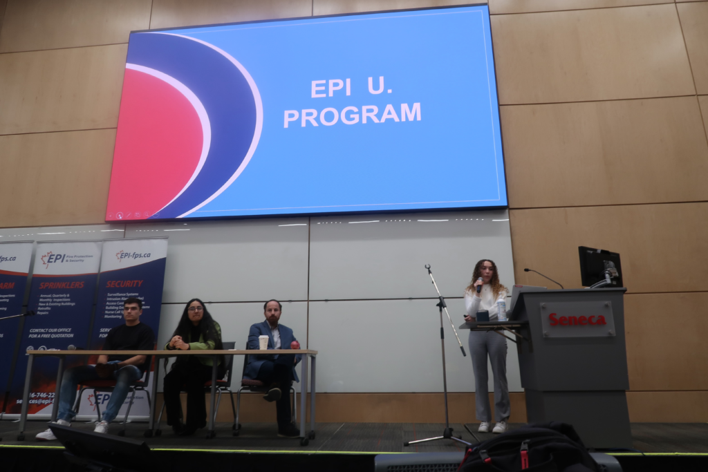 The EPI U. program was successfully presented to Seneca College Fire Protection Engineering Technician and Technology students at a student association fire panel.