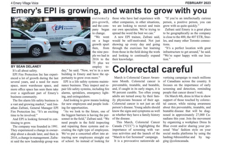 EPI FEATURED IN LOCAL PAPER